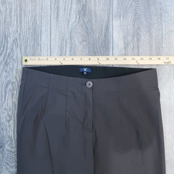 Pants Womens 12 Dark Gray Dress Trousers Stretch Straight Leg Elastic Waist - Picture 6 of 14
